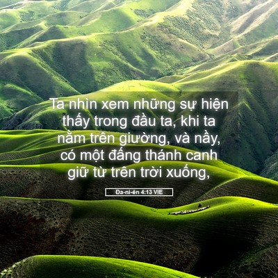 Picture 05 - Ða-ni-ên 4:13 VIE - Ta nhìn xem những sự hiện thấy trong - Bible Verse Picture