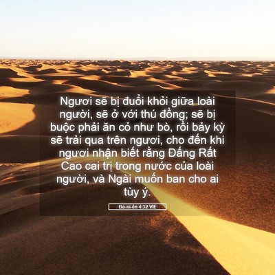 Picture 05 - Ða-ni-ên 4:32 VIE - Ngươi sẽ bị đuổi khỏi giữa loài - Bible Verse Picture