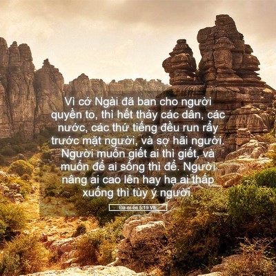 Picture 05 - Ða-ni-ên 5:19 VIE - Vì cớ Ngài đã ban cho người quyền to, - Bible Verse Picture