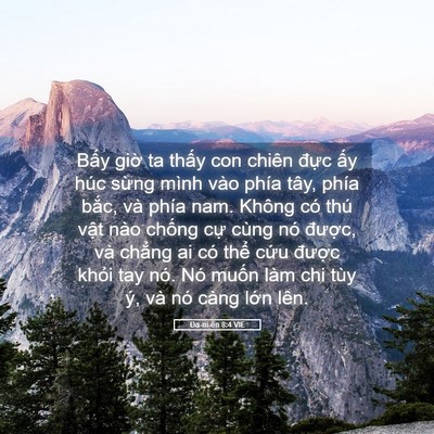 Picture 05 - Ða-ni-ên 8:4 VIE - Bấy giờ ta thấy con chiên đực ấy húc - Bible Verse Picture