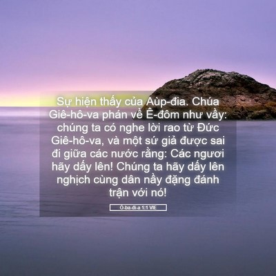 Picture 05 - Ô-ba-đi-a 1:1 VIE - Sự hiện thấy của Aùp-đia. Chúa - Bible Verse Picture