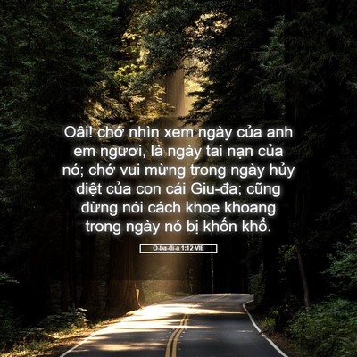 Picture 05 - Ô-ba-đi-a 1:12 VIE - Oâi! chớ nhìn xem ngày của anh em ngươi, - Bible Verse Picture