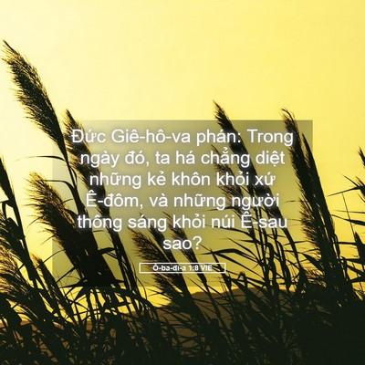 Picture 05 - Ô-ba-đi-a 1:8 VIE - Đức Giê-hô-va phán: Trong ngày đó, ta - Bible Verse Picture
