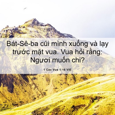 Picture 06 - 1 Các Vua 1:16 VIE - Bát-Sê-ba cúi mình xuống và lạy trước - Bible Verse Picture