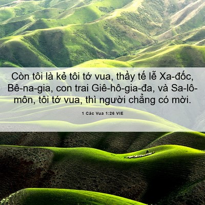 Picture 06 - 1 Các Vua 1:26 VIE - Còn tôi là kẻ tôi tớ vua, thầy tế - Bible Verse Picture