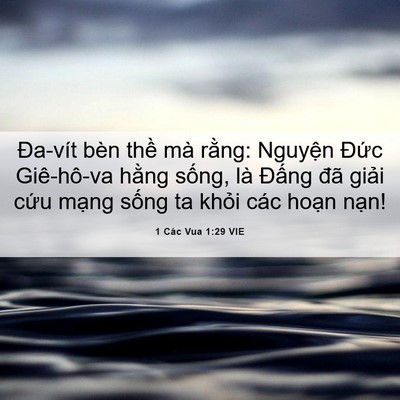 Picture 06 - 1 Các Vua 1:29 VIE - Đa-vít bèn thề mà rằng: Nguyện Đức - Bible Verse Picture