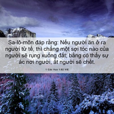 Picture 06 - 1 Các Vua 1:52 VIE - Sa-lô-môn đáp rằng: Nếu người ăn ở - Bible Verse Picture