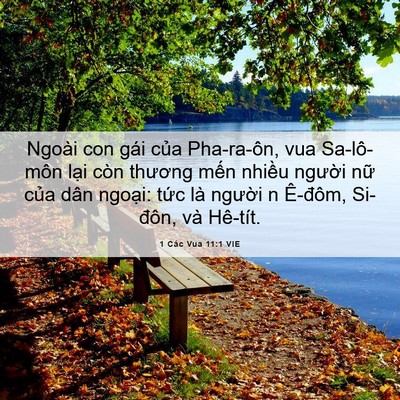 Picture 06 - 1 Các Vua 11:1 VIE - Ngoài con gái của Pha-ra-ôn, vua Sa-lô-môn - Bible Verse Picture