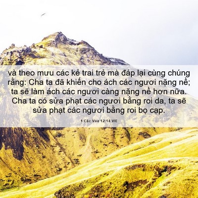 Picture 06 - 1 Các Vua 12:14 VIE - và theo mưu các kẻ trai trẻ mà đáp - Bible Verse Picture