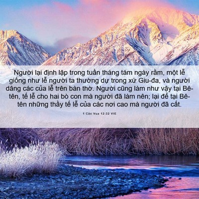 Picture 06 - 1 Các Vua 12:32 VIE - Người lại định lập trong tuần tháng - Bible Verse Picture