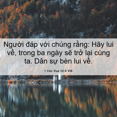 Picture 06 - 1 Các Vua 12:5 VIE - Người đáp với chúng rằng: Hãy lui - Bible Verse Picture
