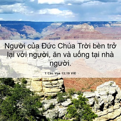 Picture 06 - 1 Các Vua 13:19 VIE - Người của Đức Chúa Trời bèn trở - Bible Verse Picture