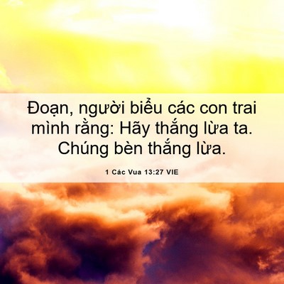 Picture 06 - 1 Các Vua 13:27 VIE - Đoạn, người biểu các con trai mình - Bible Verse Picture