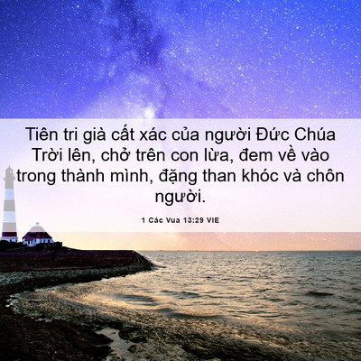 Picture 06 - 1 Các Vua 13:29 VIE - Tiên tri già cất xác của người Đức - Bible Verse Picture