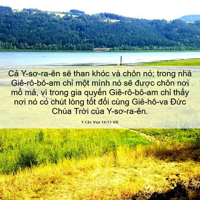 Picture 06 - 1 Các Vua 14:13 VIE - Cả Y-sơ-ra-ên sẽ than khóc và chôn nó; - Bible Verse Picture