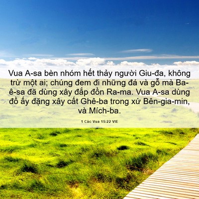Picture 06 - 1 Các Vua 15:22 VIE - Vua A-sa bèn nhóm hết thảy người - Bible Verse Picture