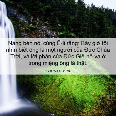Picture 06 - 1 Các Vua 17:24 VIE - Nàng bèn nói cùng Ê-li rằng: Bây giờ - Bible Verse Picture