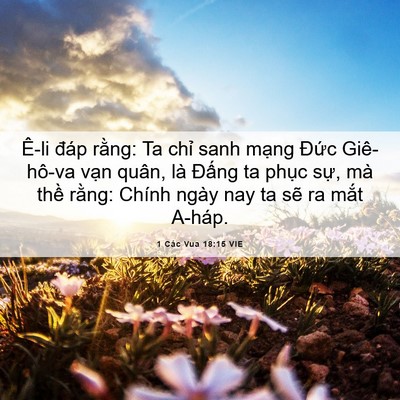 Picture 06 - 1 Các Vua 18:15 VIE - Ê-li đáp rằng: Ta chỉ sanh mạng Đức - Bible Verse Picture