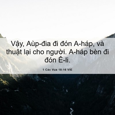 Picture 06 - 1 Các Vua 18:16 VIE - Vậy, Aùp-đia đi đón A-háp, và thuật - Bible Verse Picture