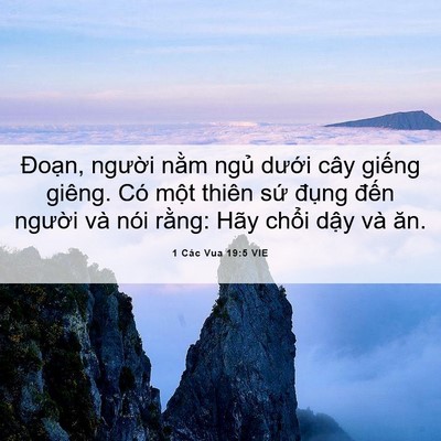 Picture 06 - 1 Các Vua 19:5 VIE - Đoạn, người nằm ngủ dưới cây - Bible Verse Picture