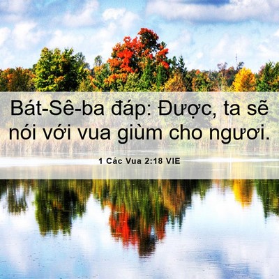 Picture 06 - 1 Các Vua 2:18 VIE - Bát-Sê-ba đáp: Được, ta sẽ nói với - Bible Verse Picture