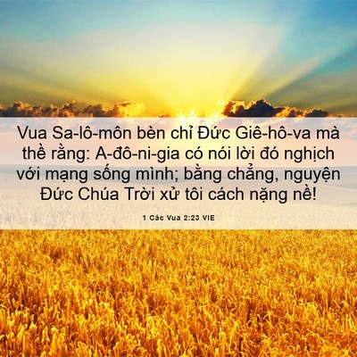 Picture 06 - 1 Các Vua 2:23 VIE - Vua Sa-lô-môn bèn chỉ Đức Giê-hô-va mà - Bible Verse Picture