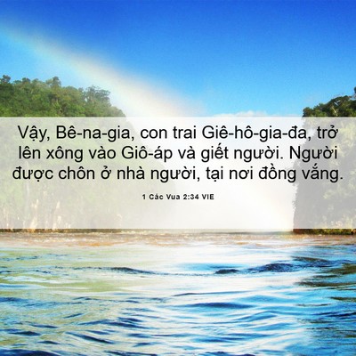 Picture 06 - 1 Các Vua 2:34 VIE - Vậy, Bê-na-gia, con trai Giê-hô-gia-đa, - Bible Verse Picture