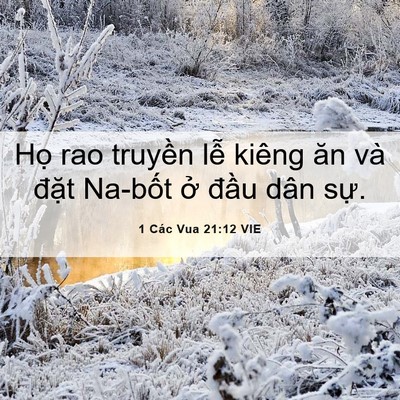 Picture 06 - 1 Các Vua 21:12 VIE - Họ rao truyền lễ kiêng ăn và đặt - Bible Verse Picture