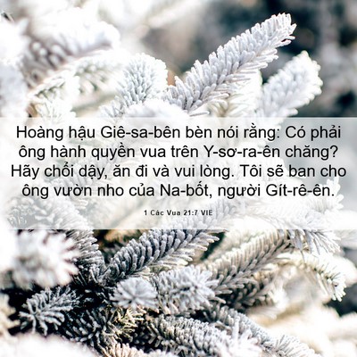 Picture 06 - 1 Các Vua 21:7 VIE - Hoàng hậu Giê-sa-bên bèn nói rằng: Có - Bible Verse Picture