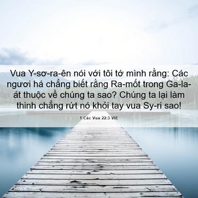 Picture 06 - 1 Các Vua 22:3 VIE - Vua Y-sơ-ra-ên nói với tôi tớ mình - Bible Verse Picture