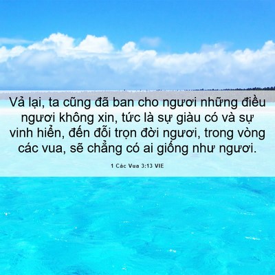 Picture 06 - 1 Các Vua 3:13 VIE - Vả lại, ta cũng đã ban cho ngươi những - Bible Verse Picture
