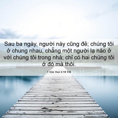 Picture 06 - 1 Các Vua 3:18 VIE - Sau ba ngày, người này cũng đẻ; chúng - Bible Verse Picture