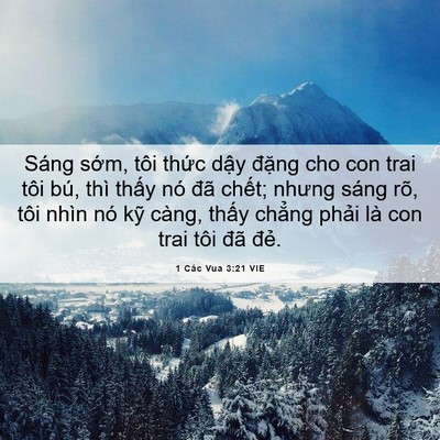 Picture 06 - 1 Các Vua 3:21 VIE - Sáng sớm, tôi thức dậy đặng cho con - Bible Verse Picture