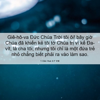 Picture 06 - 1 Các Vua 3:7 VIE - Giê-hô-va Đức Chúa Trời tôi ôi! bây - Bible Verse Picture