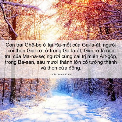 Picture 06 - 1 Các Vua 4:13 VIE - Con trai Ghê-be ở tại Ra-mốt của - Bible Verse Picture