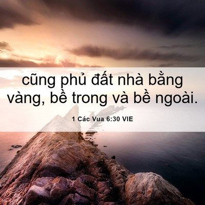 Picture 06 - 1 Các Vua 6:30 VIE - cũng phủ đất nhà bằng vàng, bề trong - Bible Verse Picture