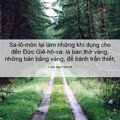 Picture 06 - 1 Các Vua 7:48 VIE - Sa-lô-môn lại làm những khí dụng cho - Bible Verse Picture