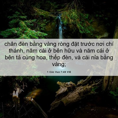 Picture 06 - 1 Các Vua 7:49 VIE - chân đèn bằng vàng ròng đặt trước - Bible Verse Picture
