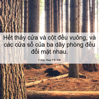 Picture 06 - 1 Các Vua 7:5 VIE - Hết thảy cửa và cột đều vuông, và - Bible Verse Picture