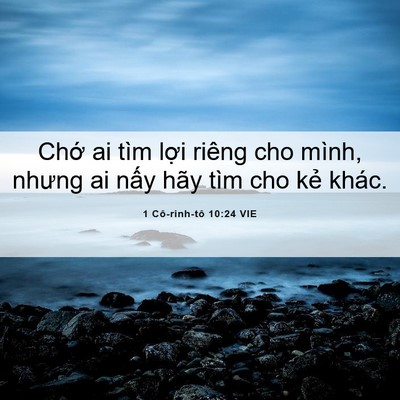 Picture 06 - 1 Cô-rinh-tô 10:24 VIE - Chớ ai tìm lợi riêng cho mình, nhưng ai - Bible Verse Picture