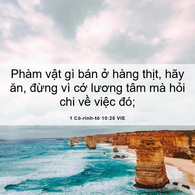 Picture 06 - 1 Cô-rinh-tô 10:25 VIE - Phàm vật gì bán ở hàng thịt, hãy ăn, - Bible Verse Picture