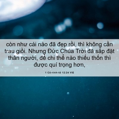Picture 06 - 1 Cô-rinh-tô 12:24 VIE - còn như cái nào đã đẹp rồi, thì - Bible Verse Picture