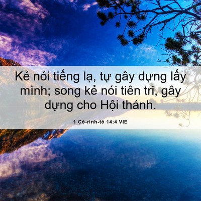 Picture 06 - 1 Cô-rinh-tô 14:4 VIE - Kẻ nói tiếng lạ, tự gây dựng lấy - Bible Verse Picture