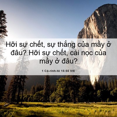 Picture 06 - 1 Cô-rinh-tô 15:55 VIE - Hỡi sự chết, sự thắng của mầy ở - Bible Verse Picture