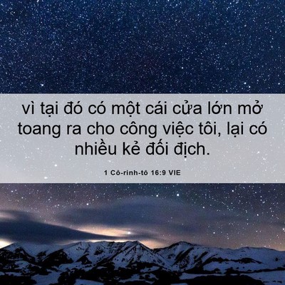 Picture 06 - 1 Cô-rinh-tô 16:9 VIE - vì tại đó có một cái cửa lớn mở - Bible Verse Picture