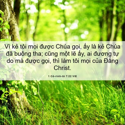 Picture 06 - 1 Cô-rinh-tô 7:22 VIE - Vì kẻ tôi mọi được Chúa gọi, ấy - Bible Verse Picture