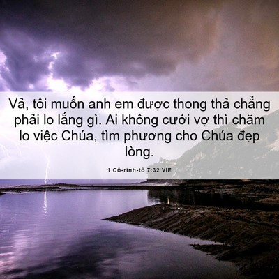 Picture 06 - 1 Cô-rinh-tô 7:32 VIE - Vả, tôi muốn anh em được thong thả - Bible Verse Picture