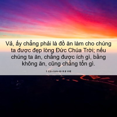 Picture 06 - 1 Cô-rinh-tô 8:8 VIE - Vả, ấy chẳng phải là đồ ăn làm cho - Bible Verse Picture