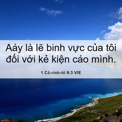 Picture 06 - 1 Cô-rinh-tô 9:3 VIE - Aáy là lẽ binh vực của tôi đối với - Bible Verse Picture