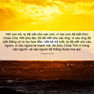 Picture 06 - 1 Giăng 2:14 VIE - Hỡi con trẻ, ta đã viết cho các con, vì - Bible Verse Picture